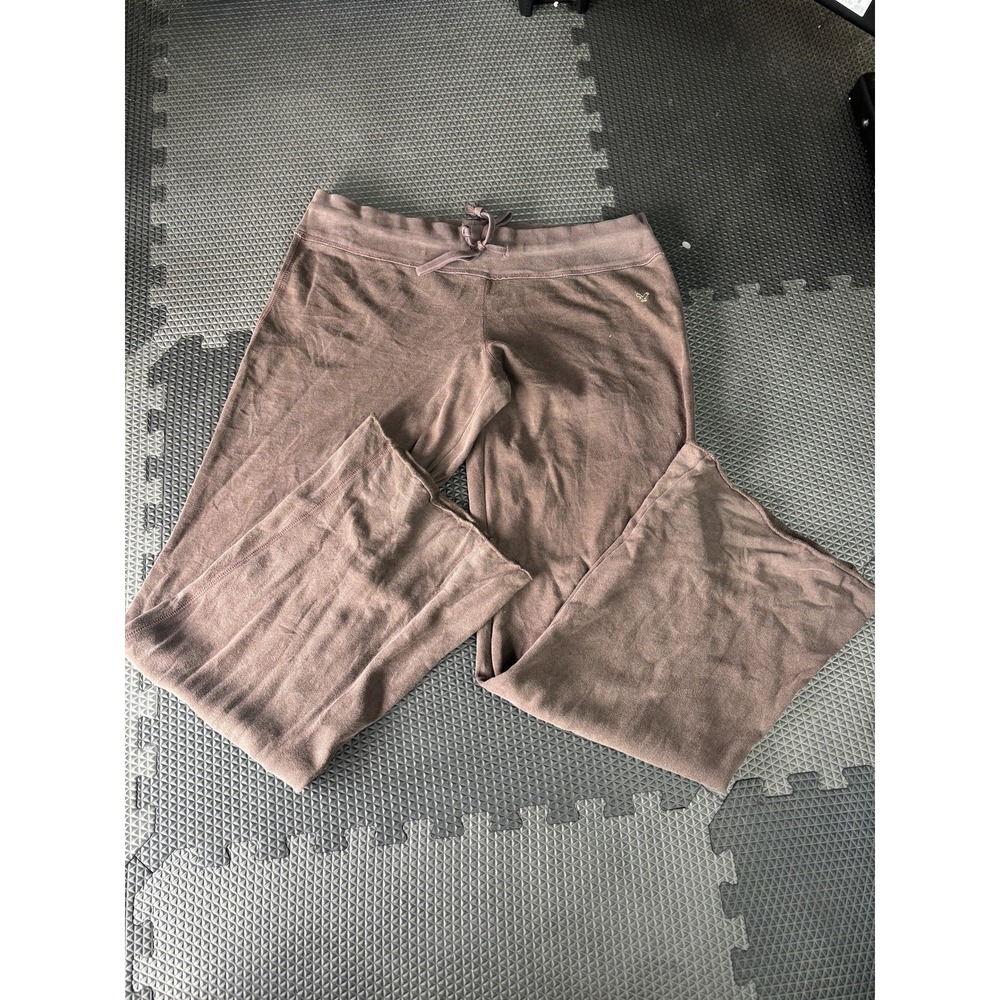 American Eagle Outfitters Women's M Brown Mauve Fleece Velour Athletic Pants
